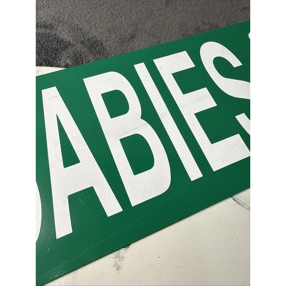 Vintage Green Metal Street Sign Snowbabies St Heavy Duty Custom Wall Decor 24